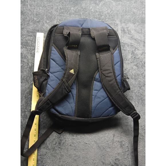 ADIDAS BACKPACK BLACK Blue BOOKBAG SPORTS 3 Stripe - Picture 4 of 4